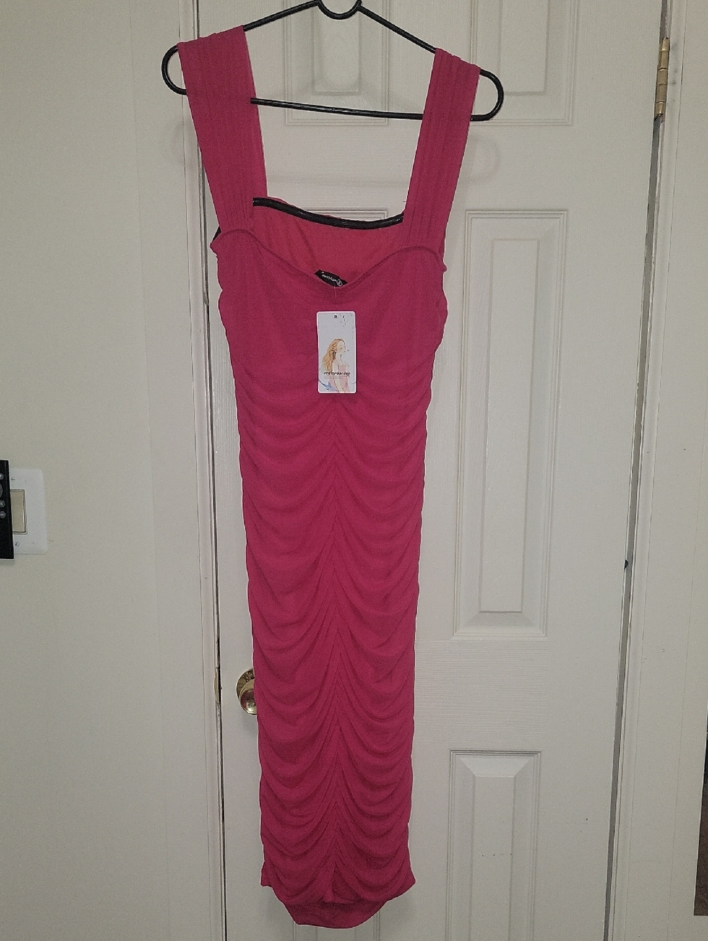Sleeveless Ruched Midi Dress in Fuchsia - Elegant Bodycon